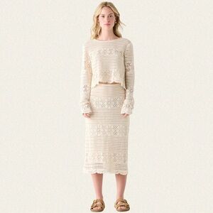 Kings Road Crochet Midi Skirt